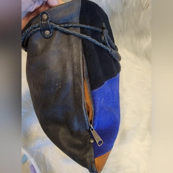 Patricia Nash Caffarelli Colorblock Suede Leather Drawstring  Purse - Picture 9 of 13